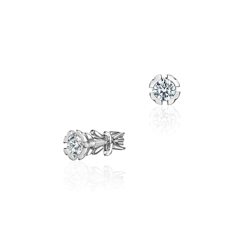 Серьги из белого золота 585 пробы с бриллиантами 01С623306