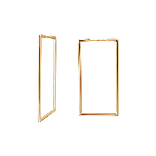 Серьги конго из красного золота 585 пробы без вставок 01С0114315