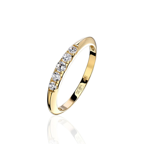 Кольцо из желтого золота 585 пробы c фианитами 01К1314816