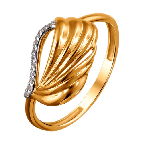 Кольцо из красного золота 585 пробы с фианитами 01К1113075Р