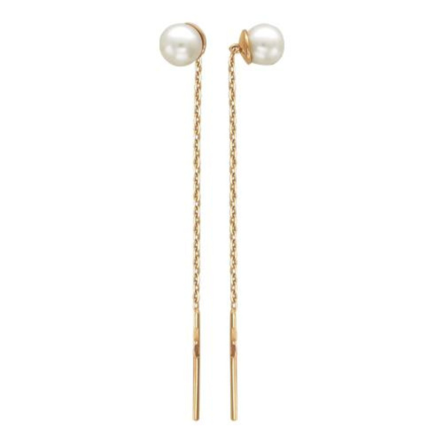 Серьги из красного золота 585 пробы с жемчугом 01С315616-1