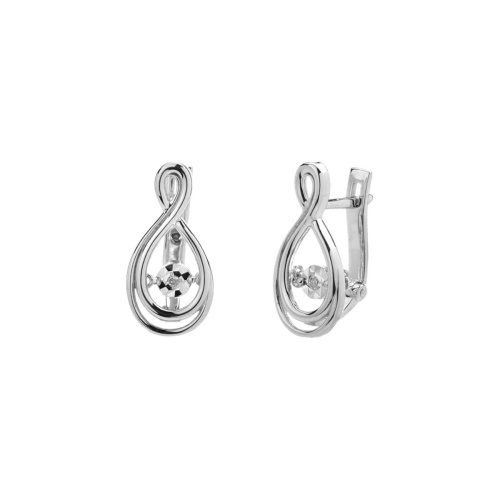 Серьги из белого золота 585 пробы с бриллиантами 01С627963Ш