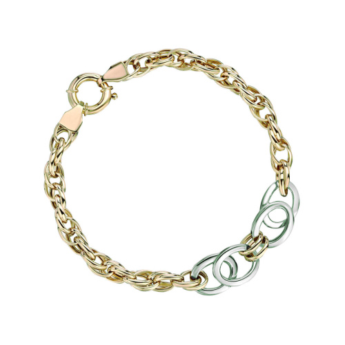 Браслет из комбинированного золота 585 пробы без вставок 01Б0621093Ж