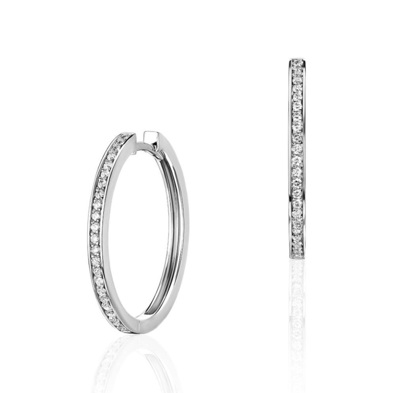 Серьги из белого золота 585 пробы с бриллиантами 01С6216789