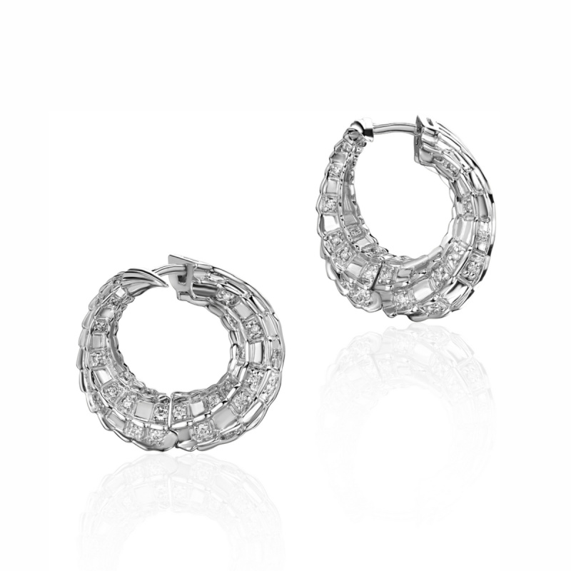 Серьги из белого золота 585 пробы с бриллиантами 01С6213334