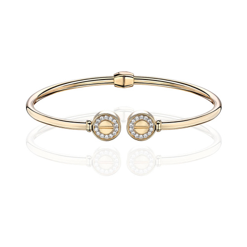 Браслет конго из желтого золота 585 пробы с фианитами 01Б1321001