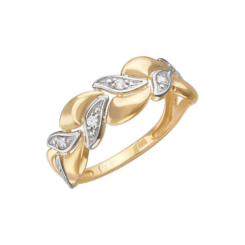 Кольцо из красного золота 585 пробы с фианитами 01К1111609