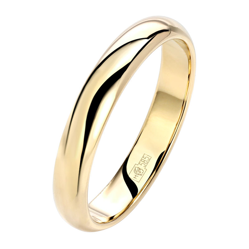 Обручальное кольцо из желтого золота 585 пробы 01О030011
