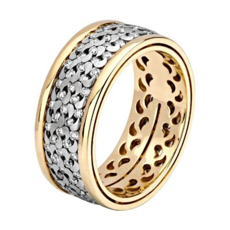 Кольцо из комбинированного золота 750 пробы с бриллиантами 01О680170