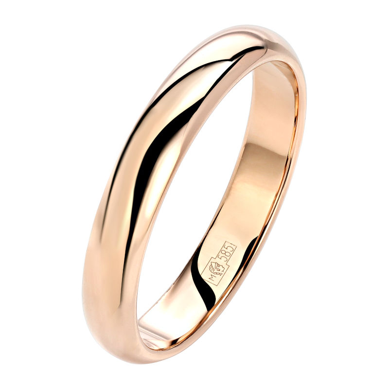 Обручальное кольцо из красного золота 585 пробы 01О010011