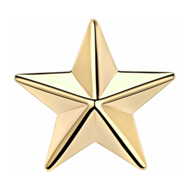 Звезда майорская на погоны из желтого золота 585 пробы 01В030007