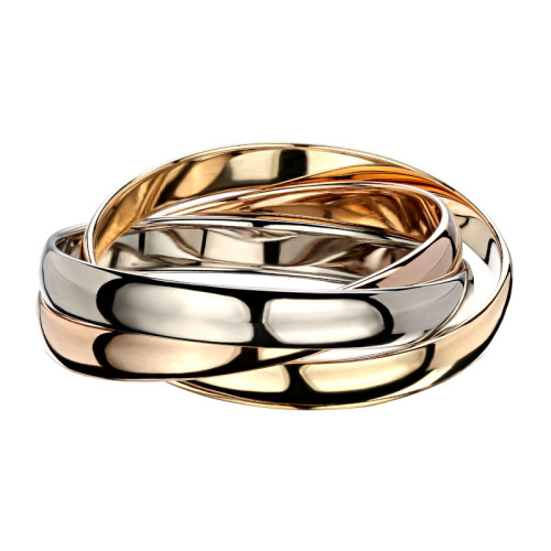 Обручальное кольцо из трех цветов золота 585 пробы 01О060022