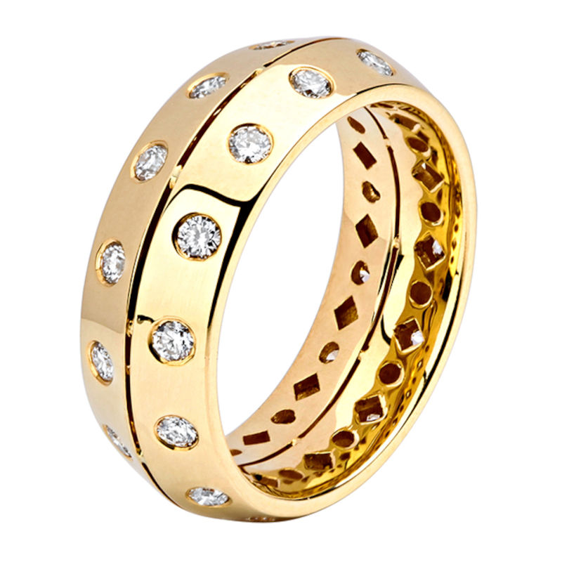 Кольцо из желтого золота 750 пробы с бриллиантами 01О640195
