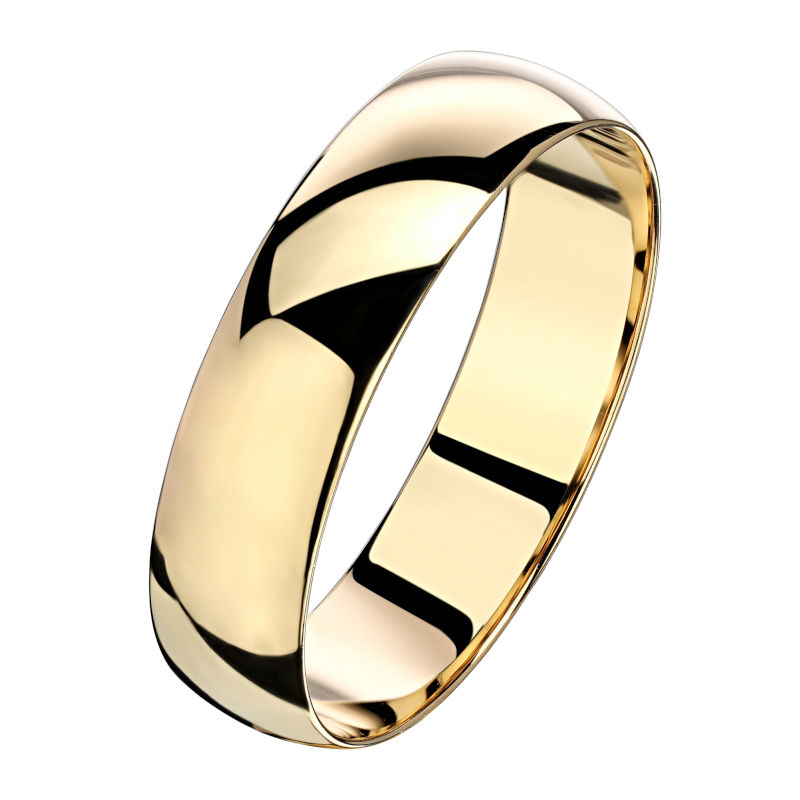 Обручальное кольцо из желтого золота 585 пробы 01О030378
