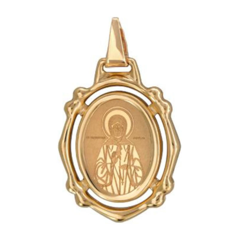 Нательная икона Святая Матрона Московская из красного золота 585 пробы без вставок 01П011210