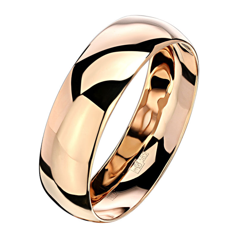Обручальное кольцо из красного золота 585 пробы 01О010386