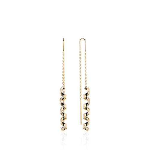 Серьги из желтого золота 585 пробы без вставок 01С0312624 Серьги из желтого золота 585 пробы без вставок 01С0312624