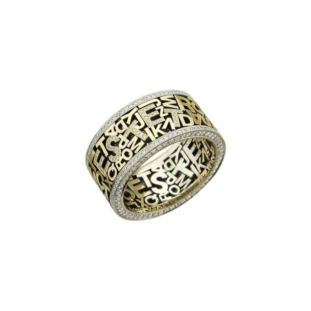 Кольцо из комбинированного золота 750 пробы с бриллиантами 01Т686116